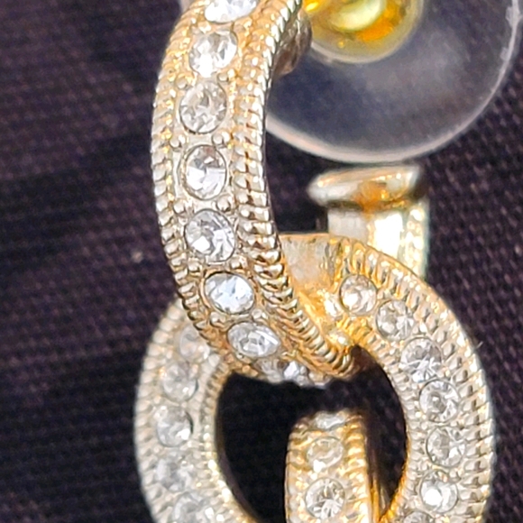 Chanel 21P Gold XXL CC Heart Crystal Drop Earrings AB6006 B05288 NB905 - Picture 7 of 14